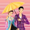 Sweety Couple Under Rain